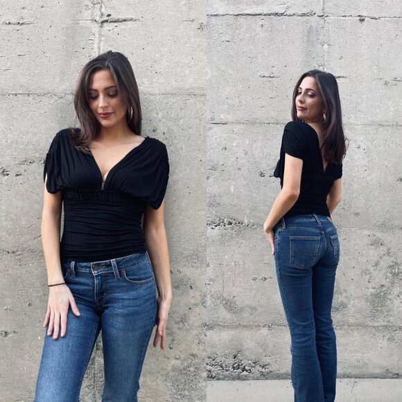 00s slouchy black top - Picture 2 of 5